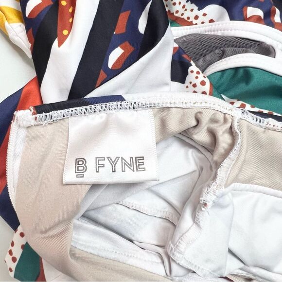 BFYNE One Piece Bathing Suit Long Sleeve Mesh Cut Out Medium EUC - Picture 7 of 11